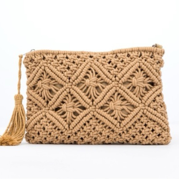 Macrame Tassel Clutch - Picture 3 of 7